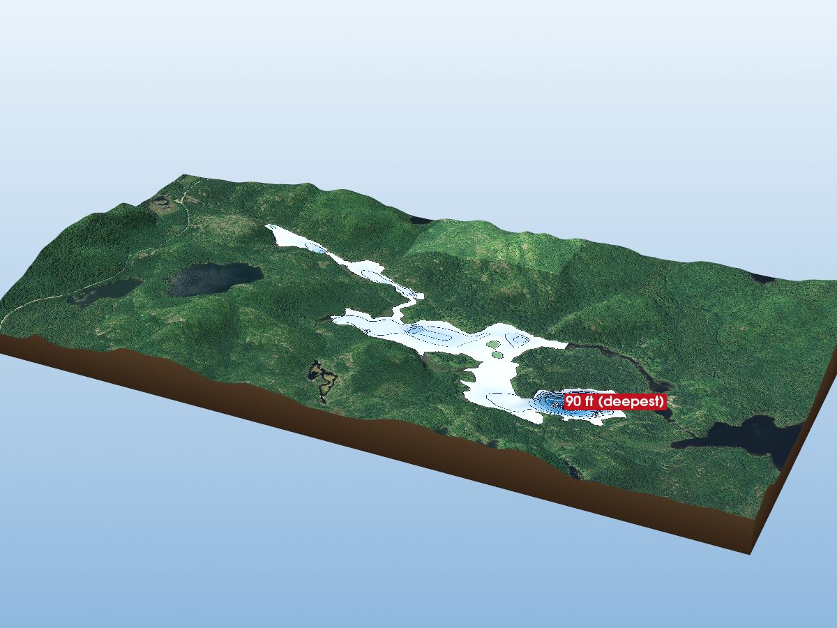 Depth map of Chubb Lake