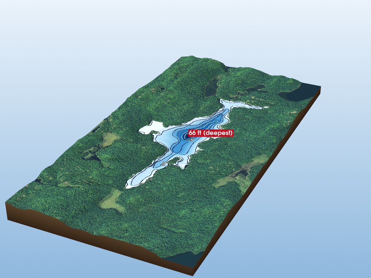 Depth map of Claim Lake