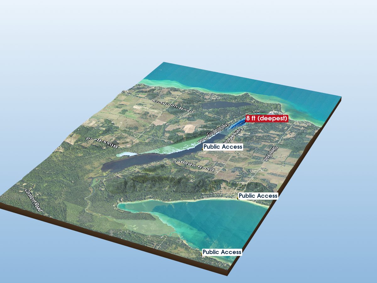 Depth map of Clam Lake