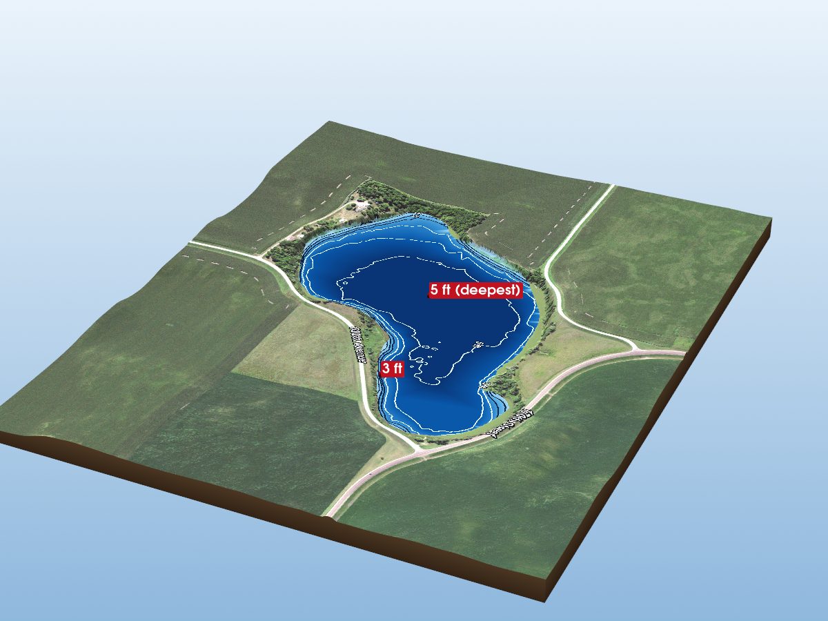 Depth map of Clam Lake