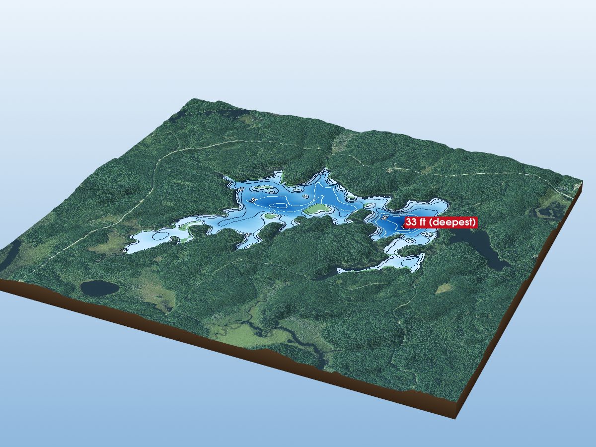 Depth map of Clam Lake