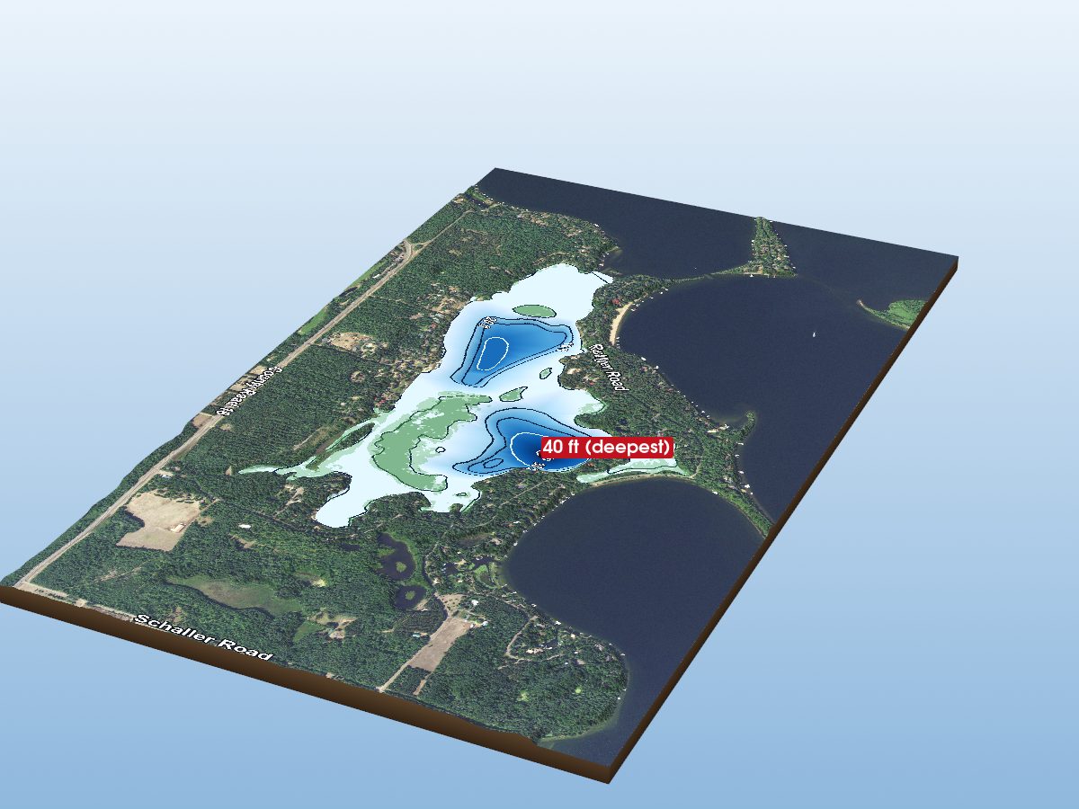 Depth map of Clamshell Lake