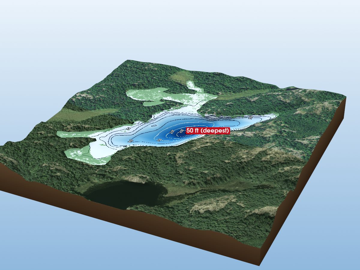 Depth map of Clanricarde Lake