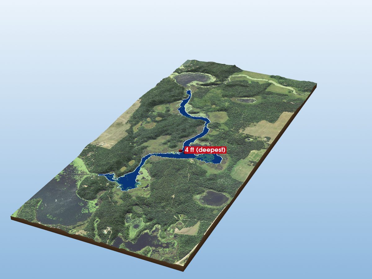 Depth map of Clausens Lake