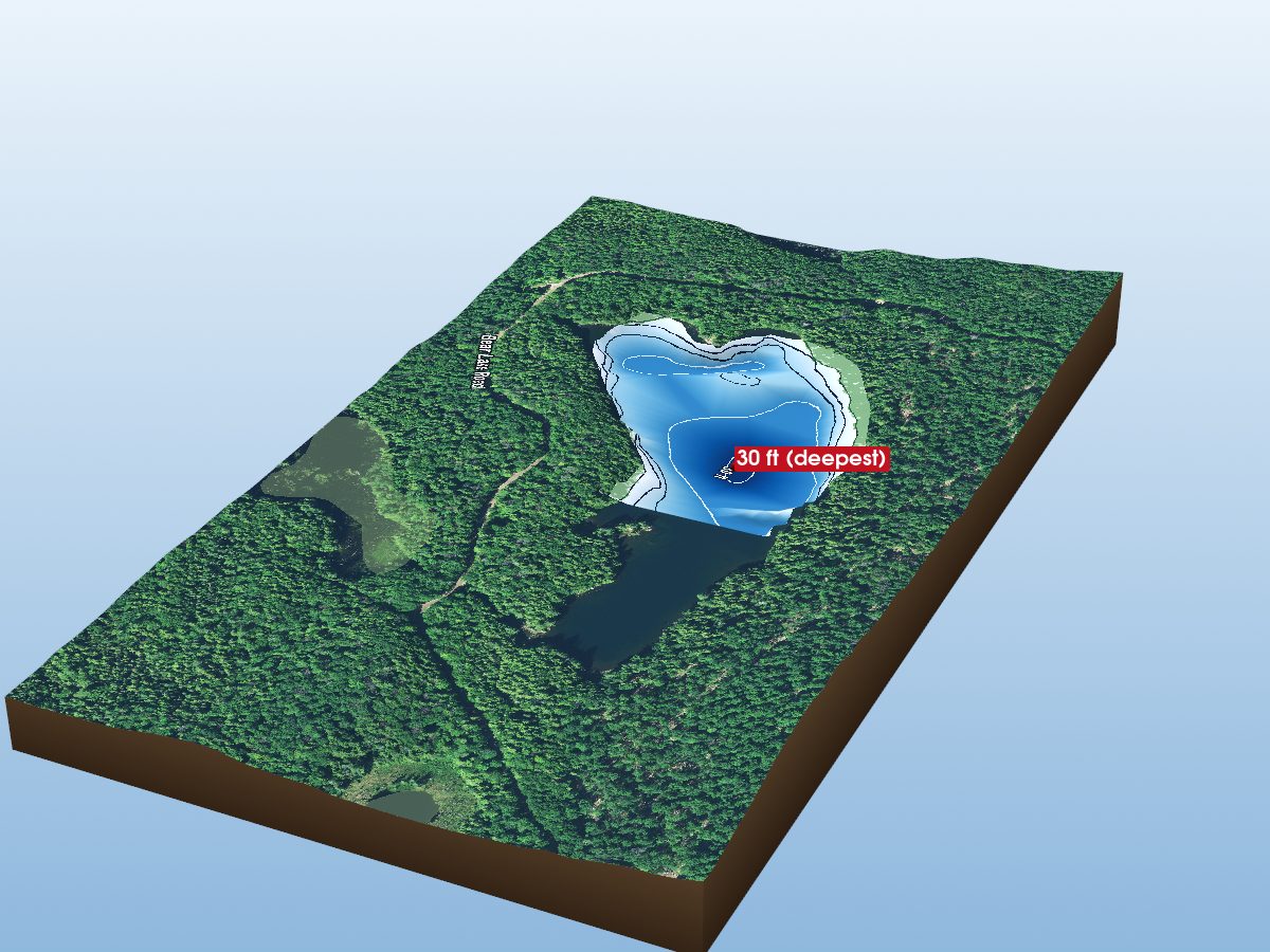 Depth map of Clayton Lake