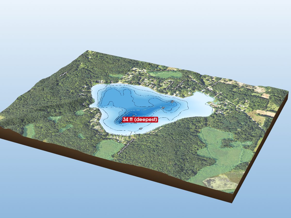 3D depth map of Clear Lake