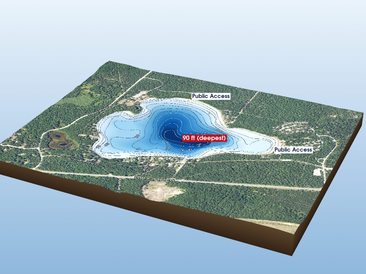 3D depth map of Clear Lake
