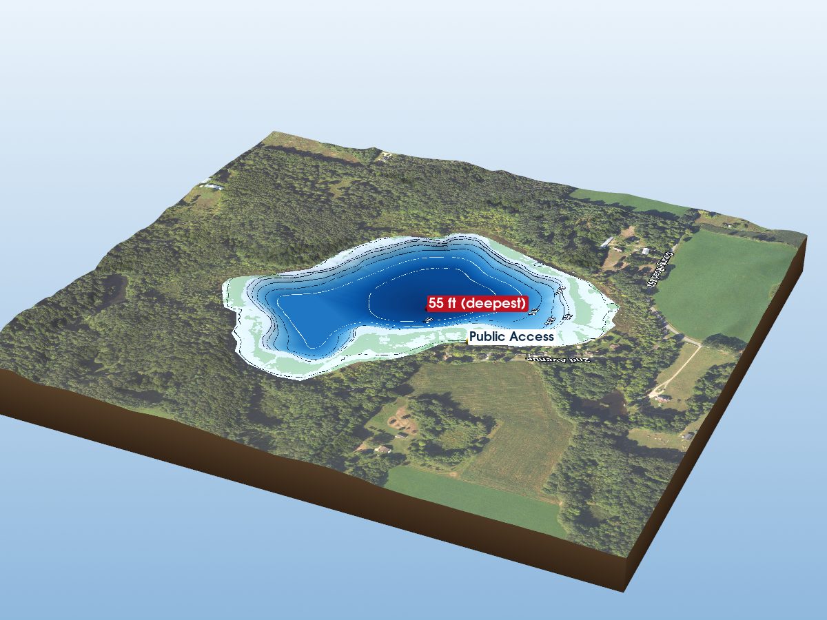 3D depth map of Clear Lake