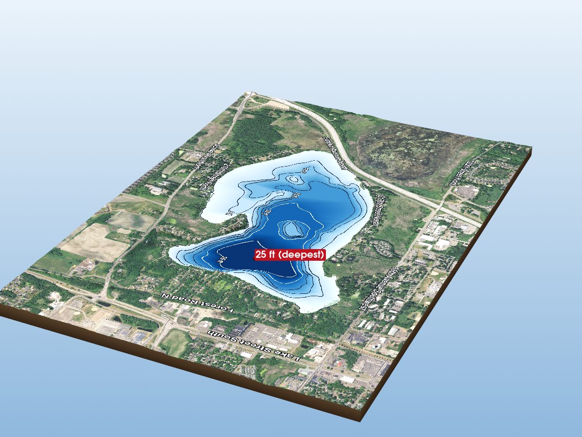Depth map of Clear Lake