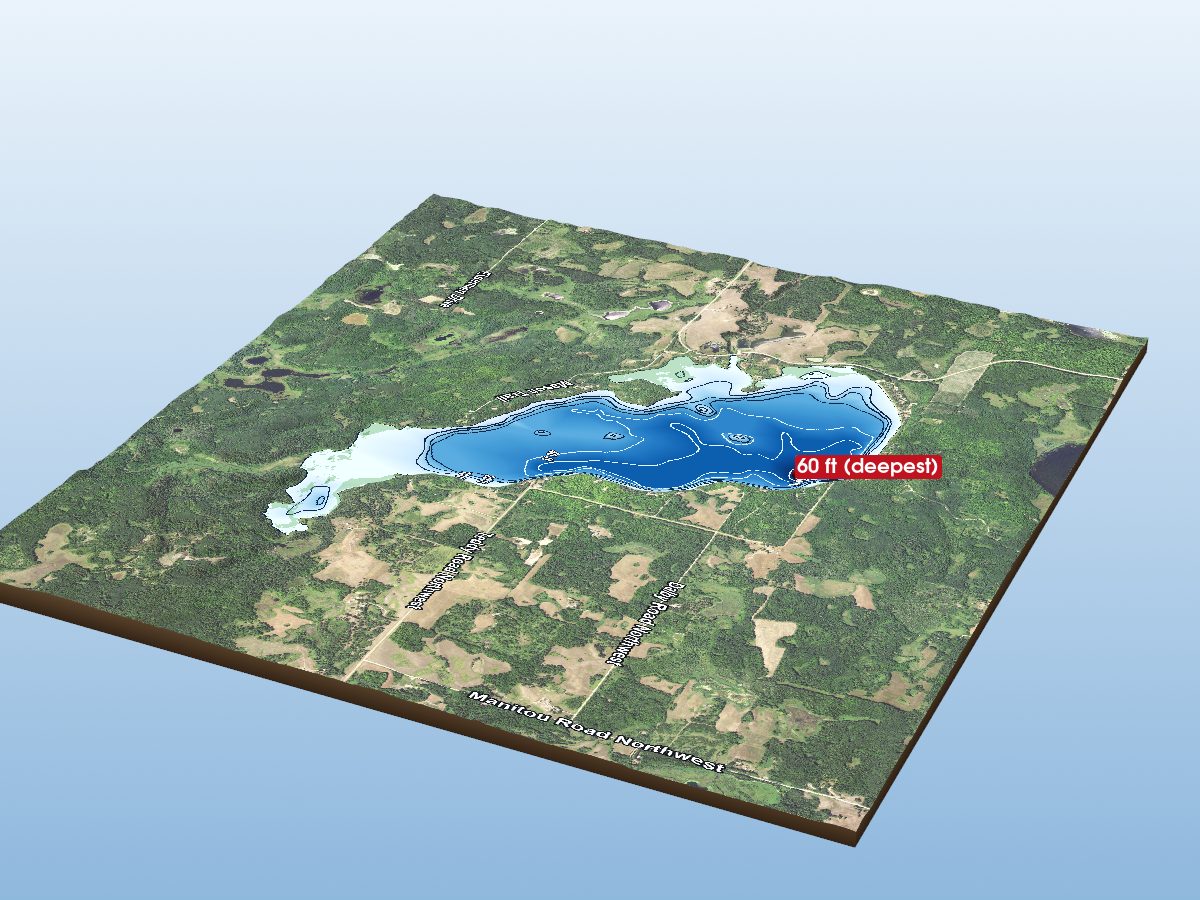 Depth map of Clearwater Lake