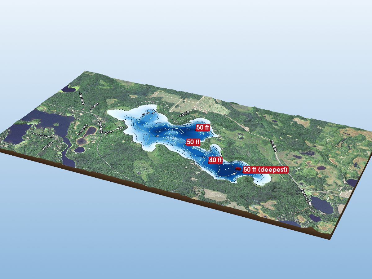 Depth map of Clearwater Lake