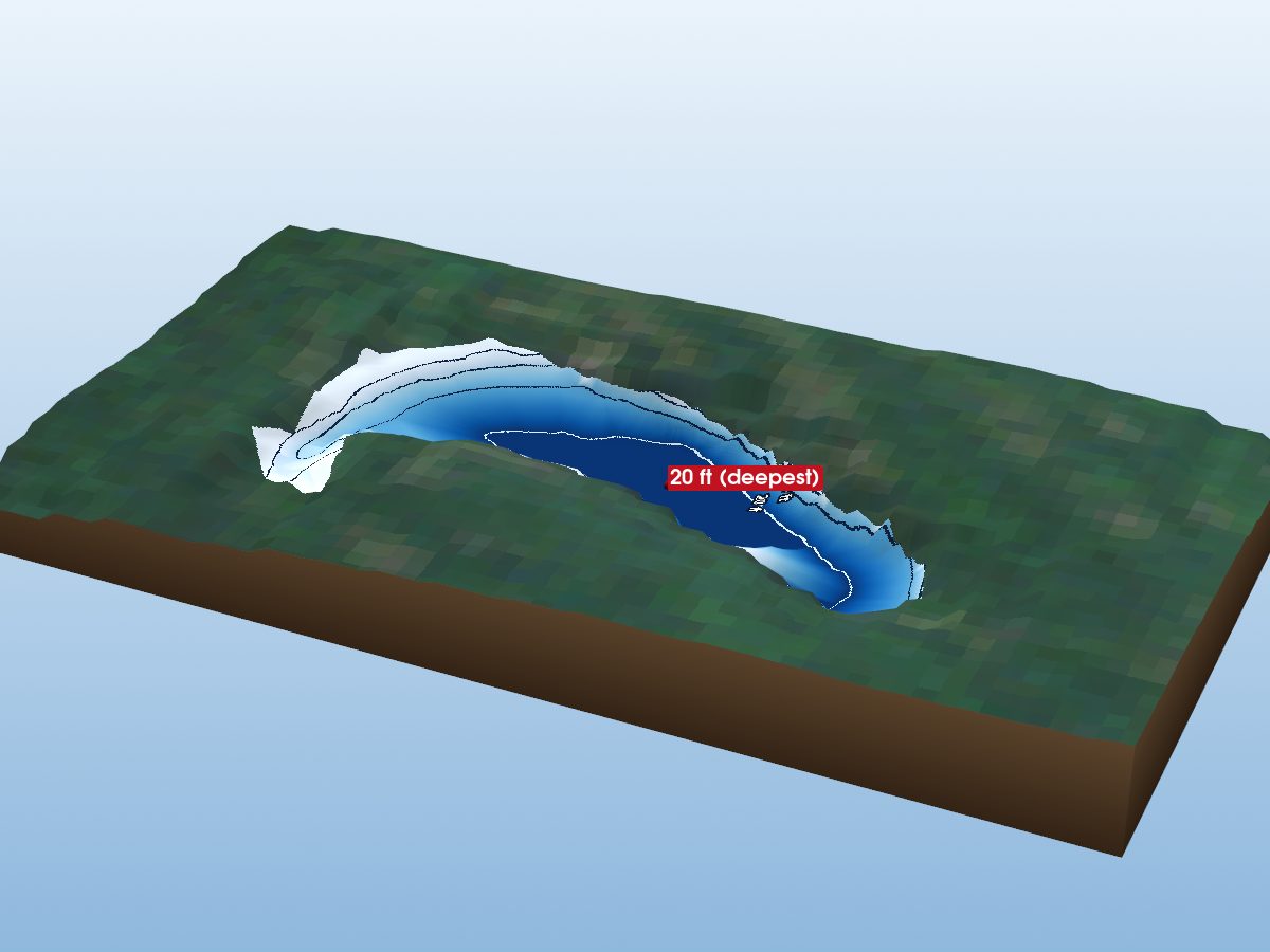 Depth map of Clearwater Lake