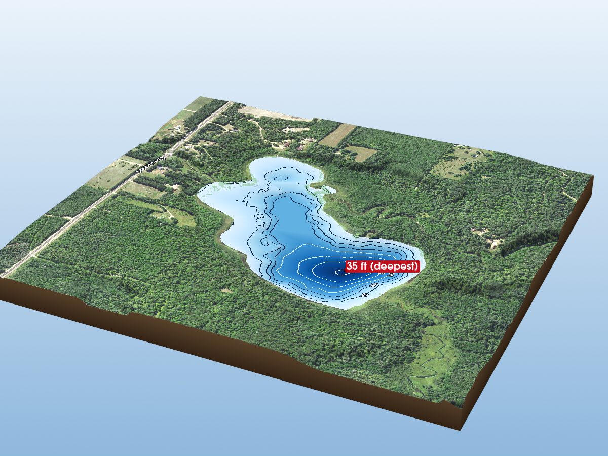 Depth map of Clearwater Lake