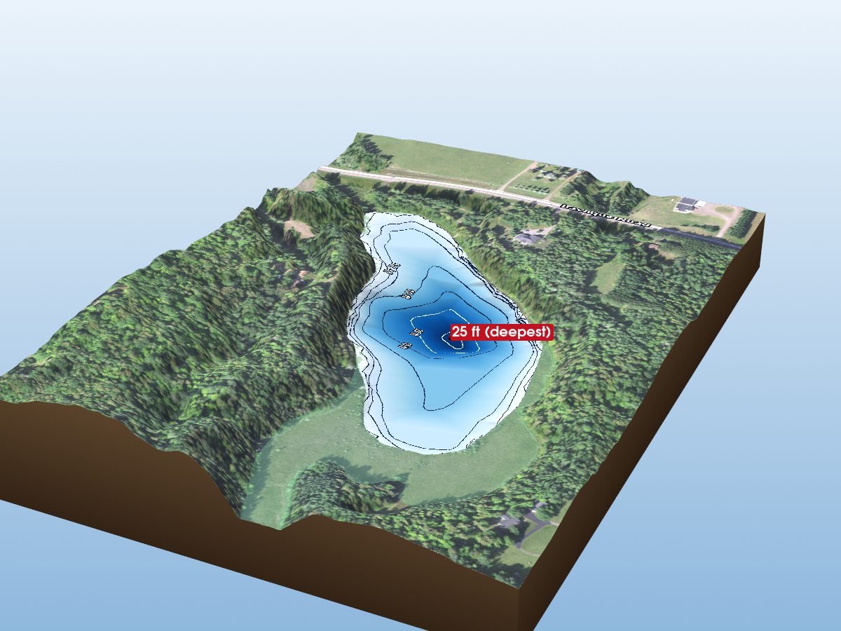 Depth map of Clearwater Lake