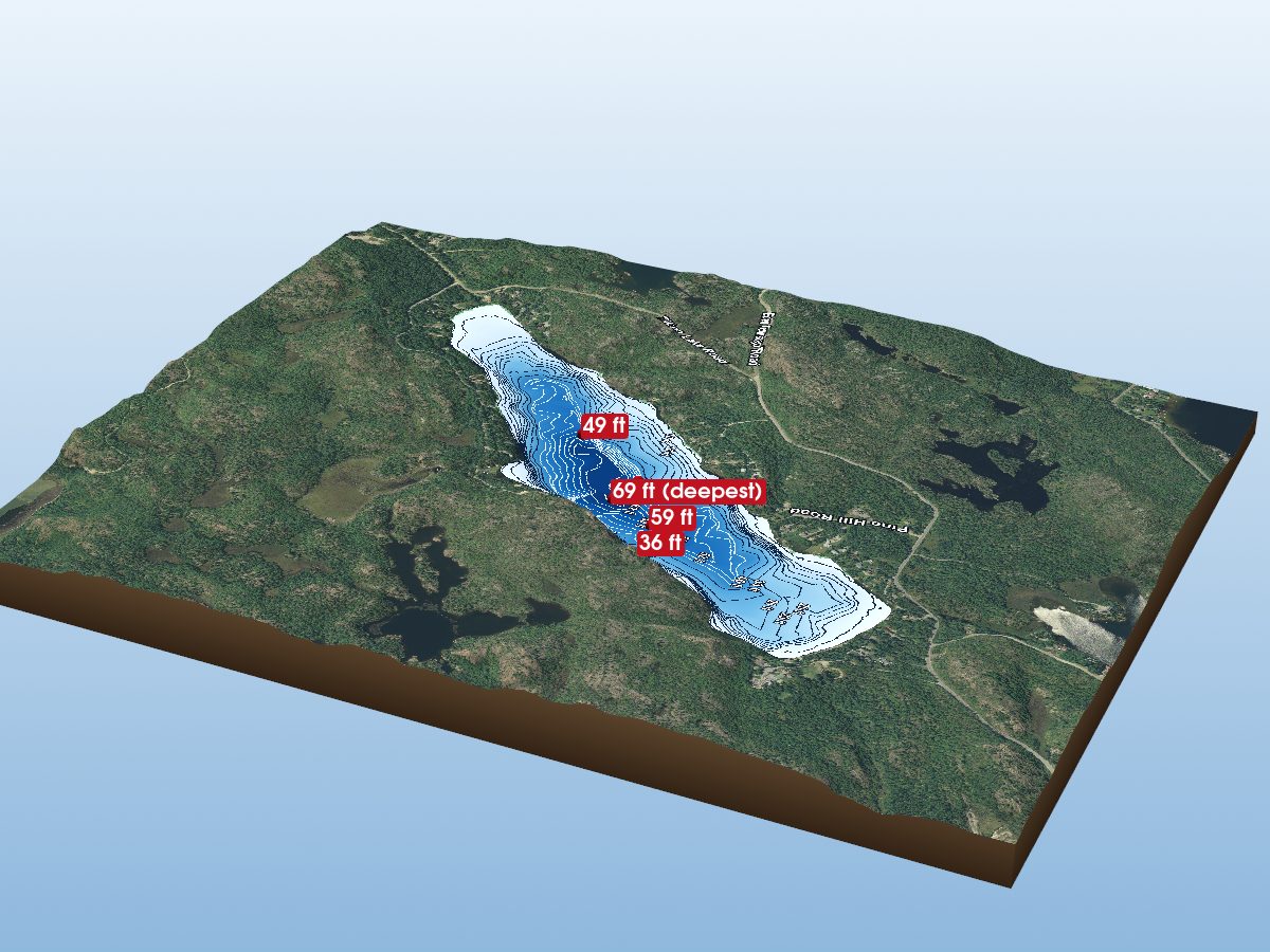 Depth map of Clearwater Lake