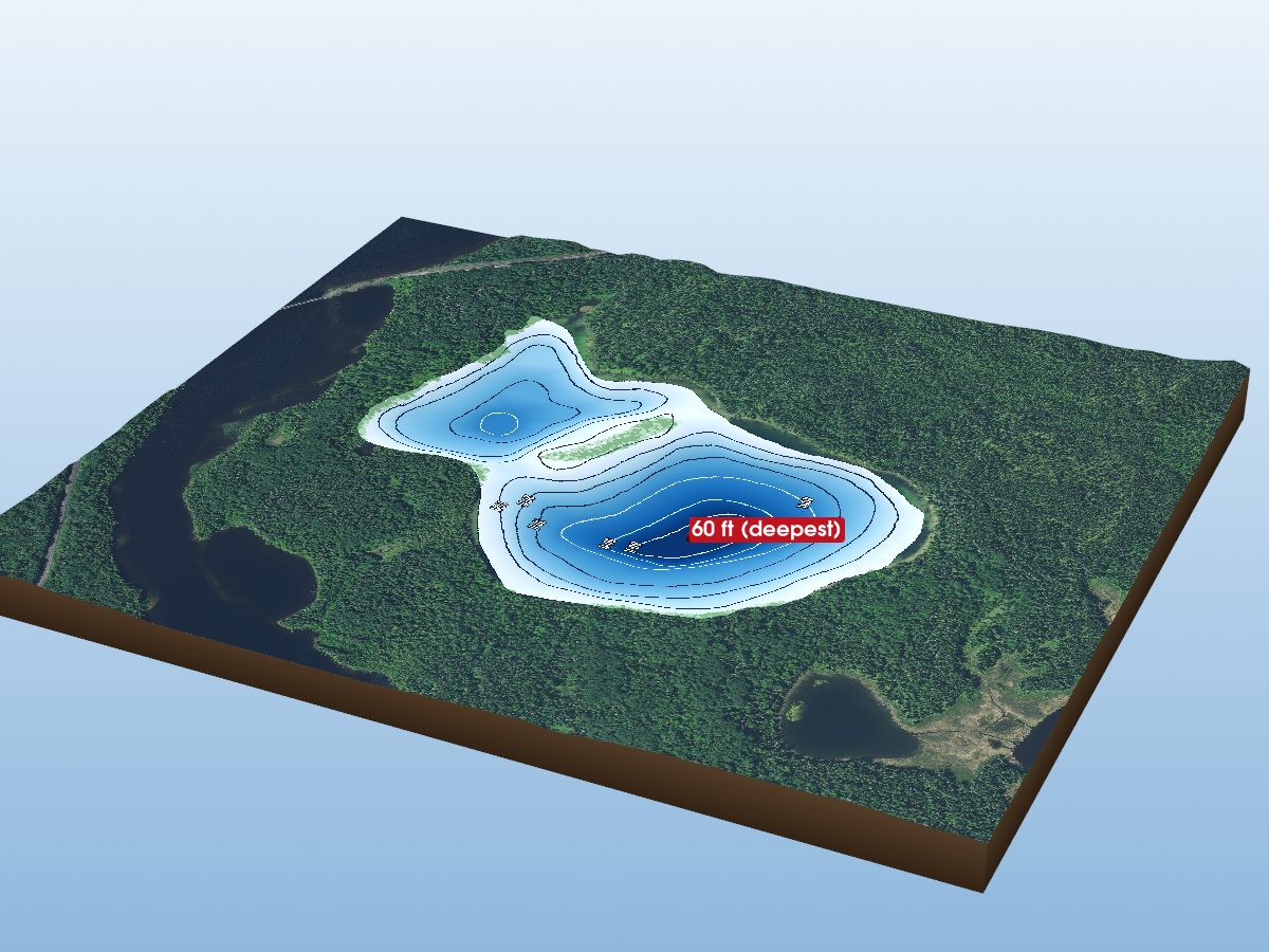 Depth map of Clearwater Lake