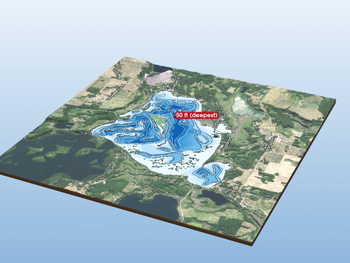 Depth map of Clearwater Lake (West)