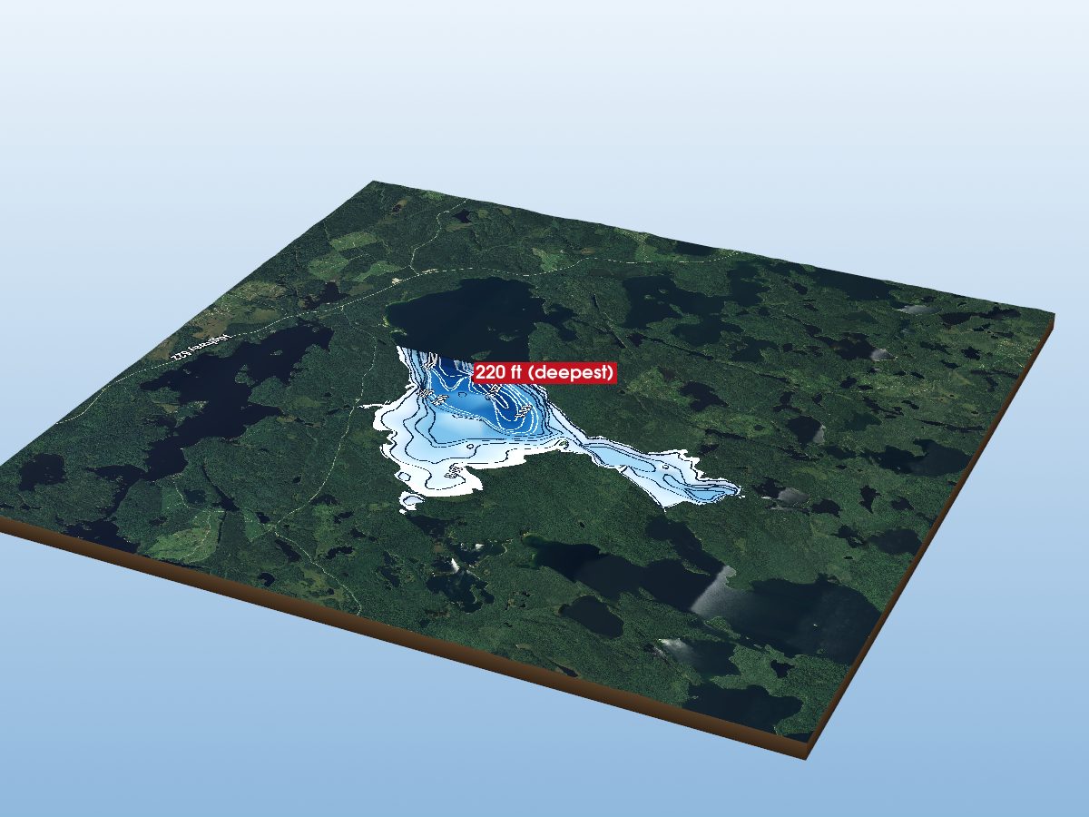 Depth map of Clearwater West Lake