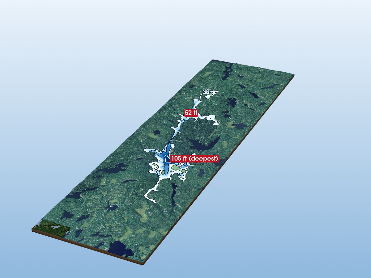 Depth map of Cleveland Lake