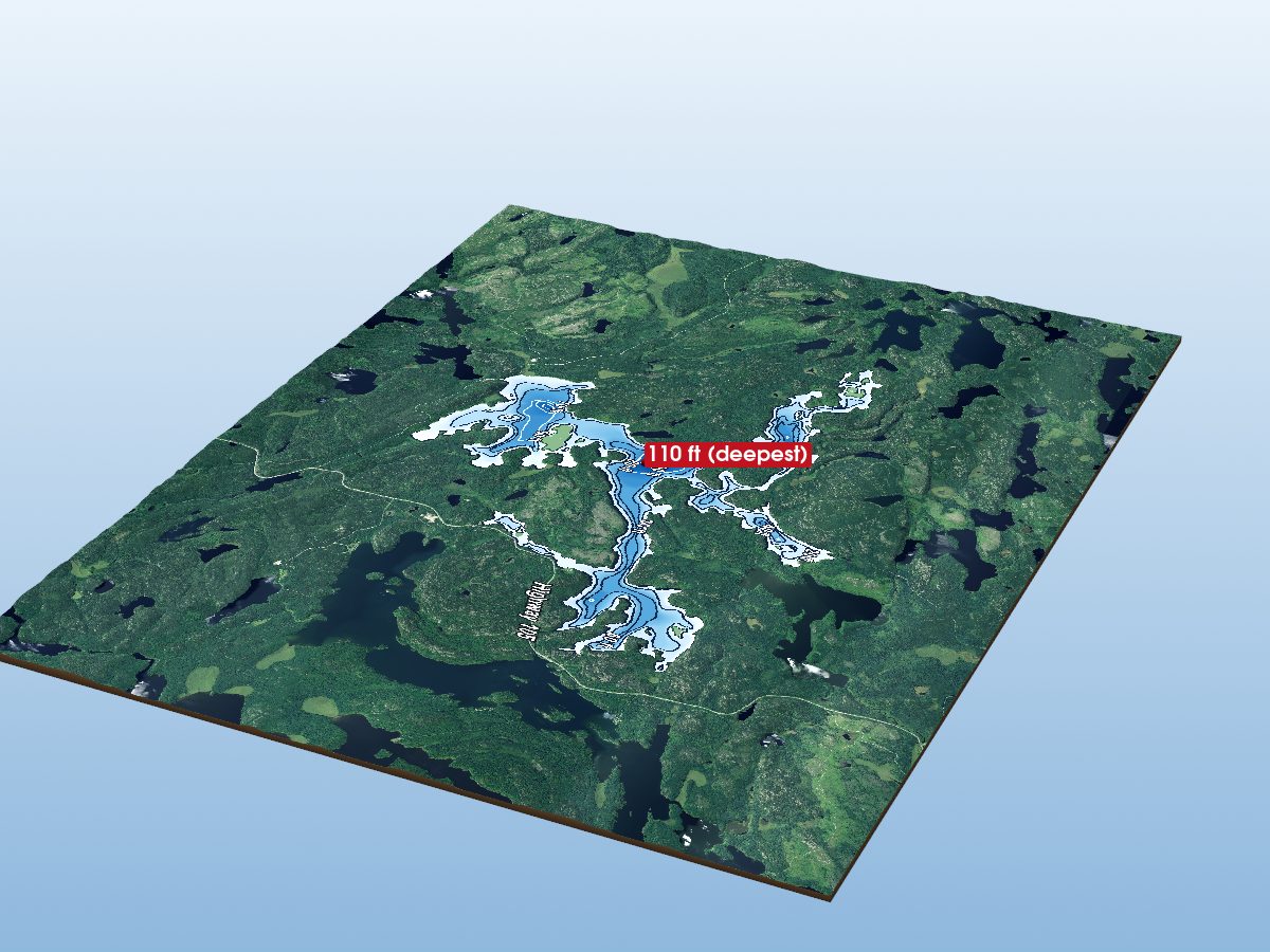 Depth map of Cliff Lake