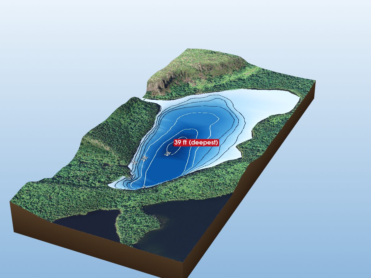 Depth map of Cliff Lake