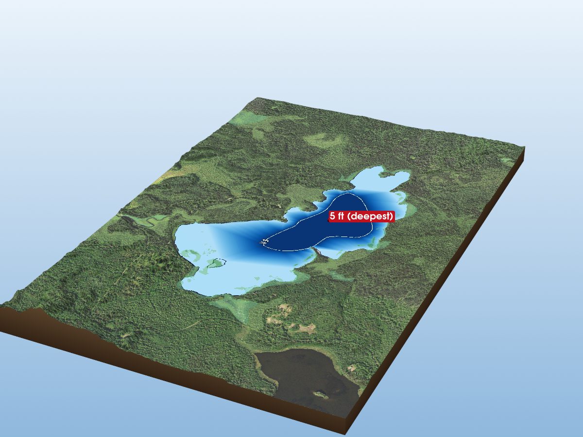 Depth map of Cloquet Lake