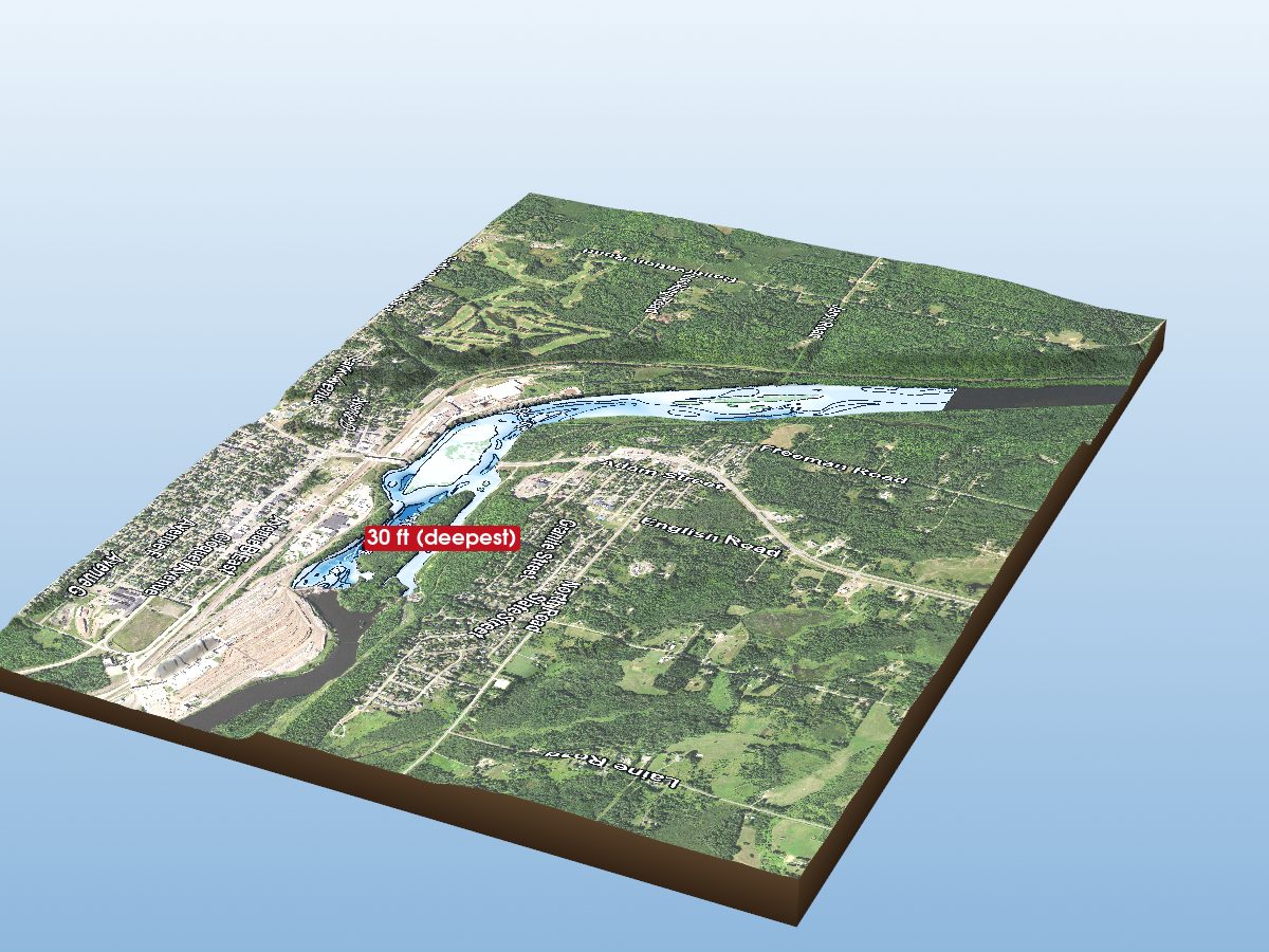 Depth map of Cloquet Reservoir