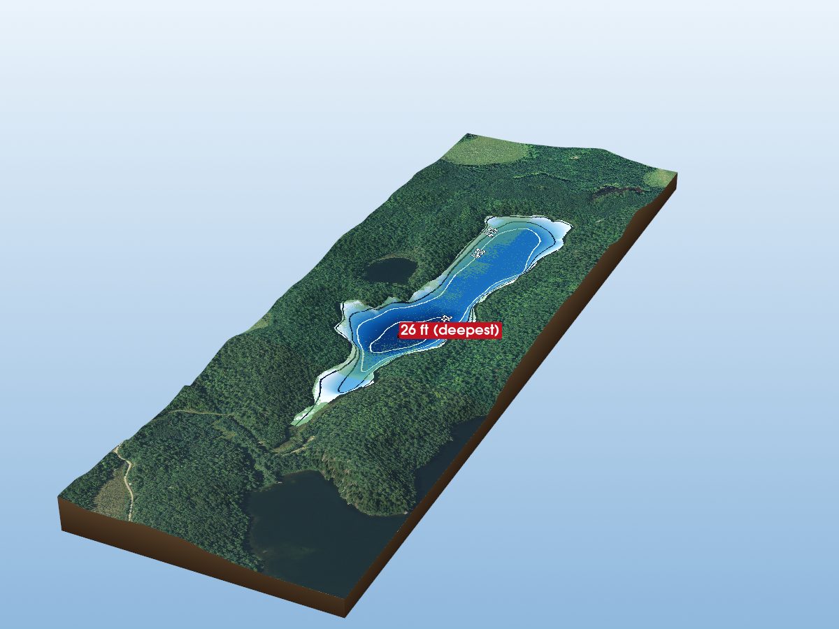 Depth map of Closs Lake