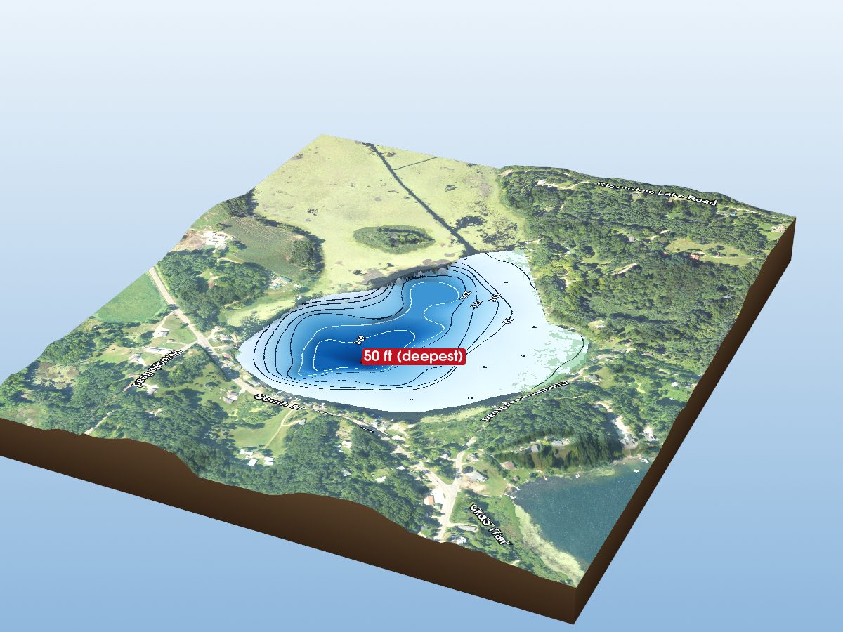 Depth map of Cloverdale Lake