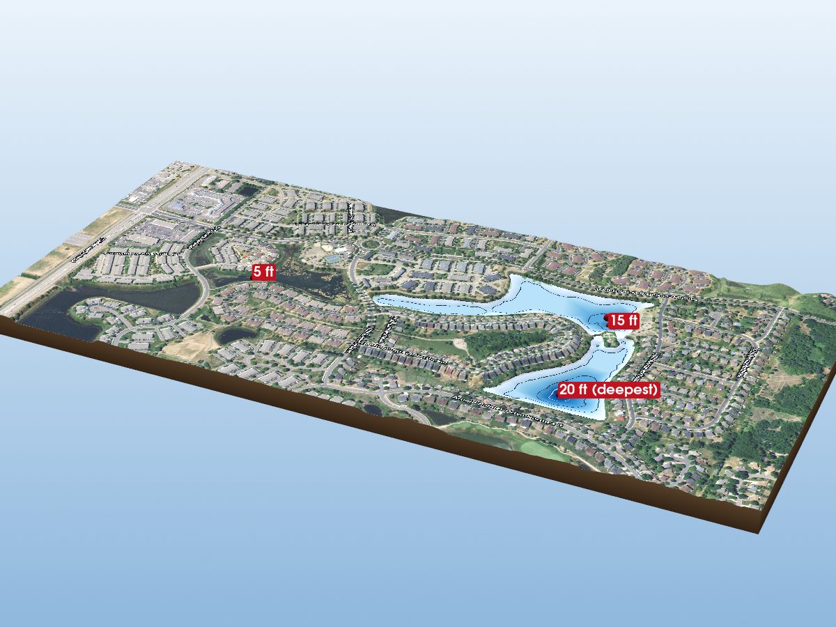 Depth map of Club West Lake