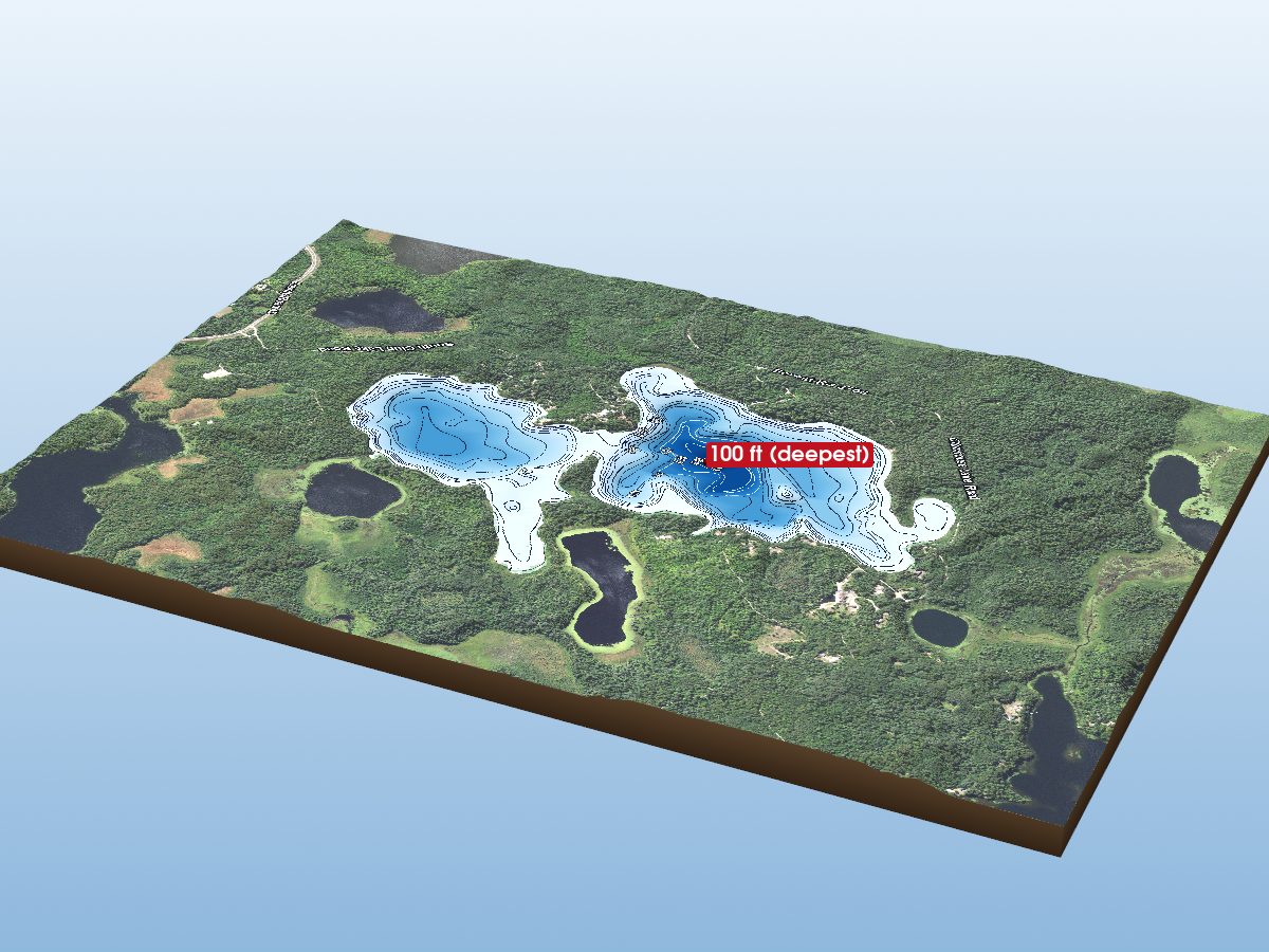 Depth map of Clubhouse Lake