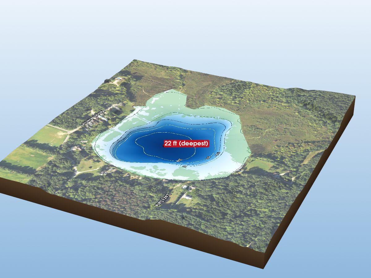 Depth map of Coberts Lake