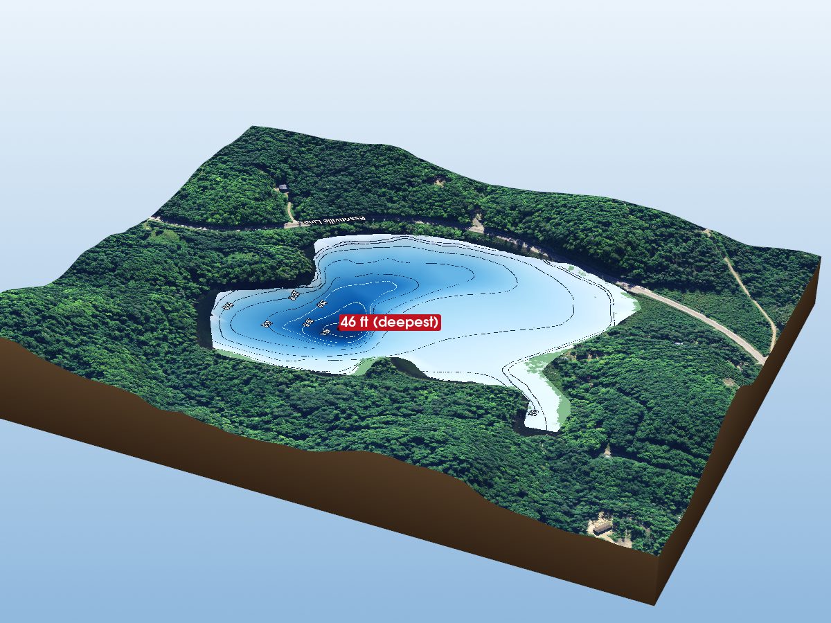 Depth map of Cockle Lake