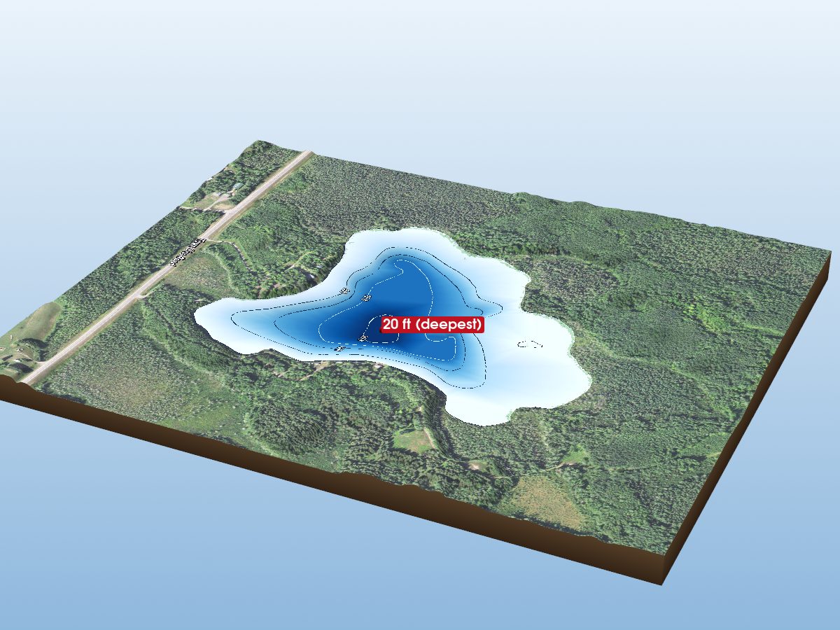 Depth map of Coe Lake