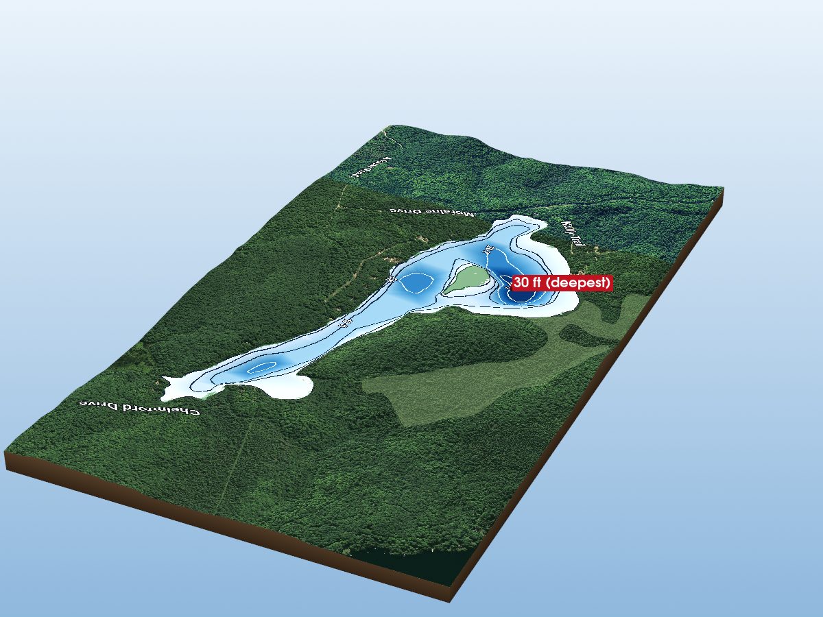 Depth map of Colbourne Lake