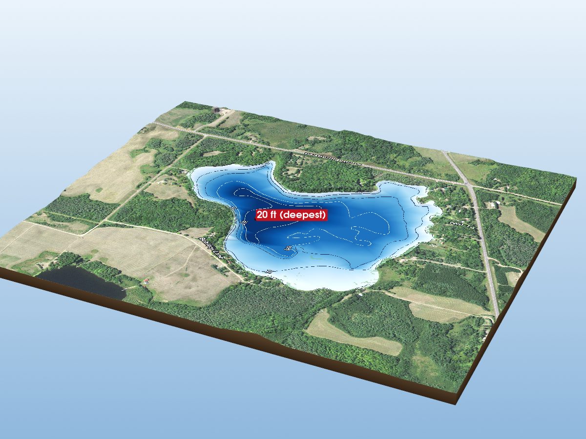 Depth map of Cole Lake