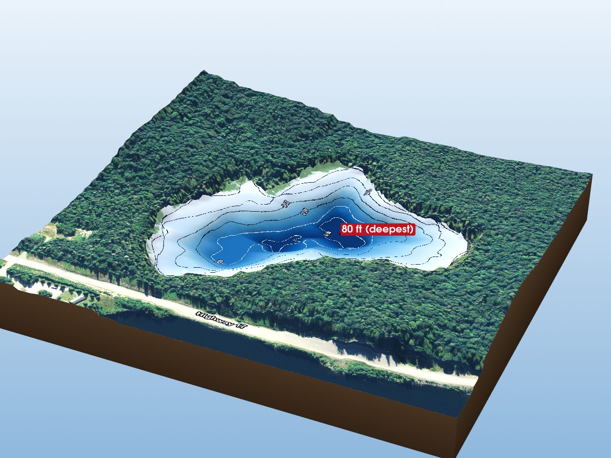 Depth map of Colette Lake
