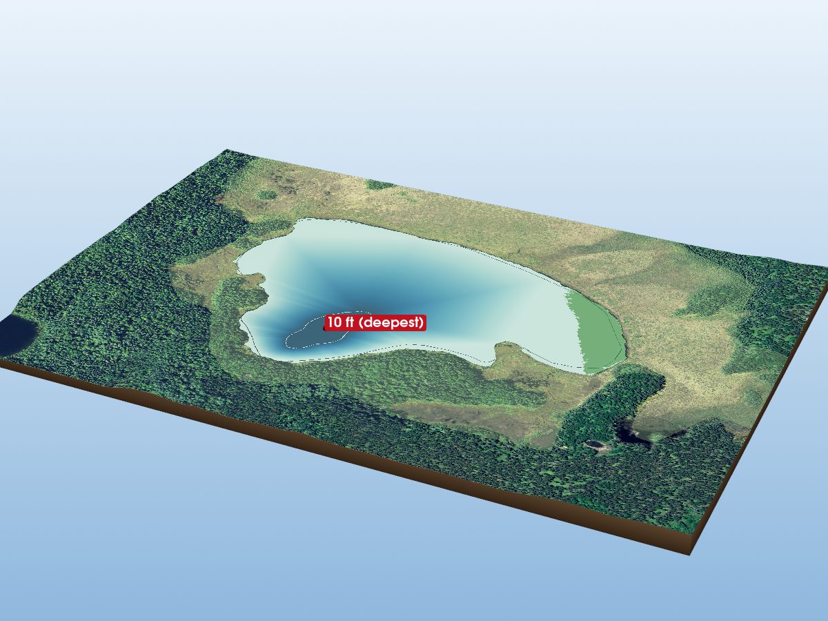 Depth map of Columbus Lake
