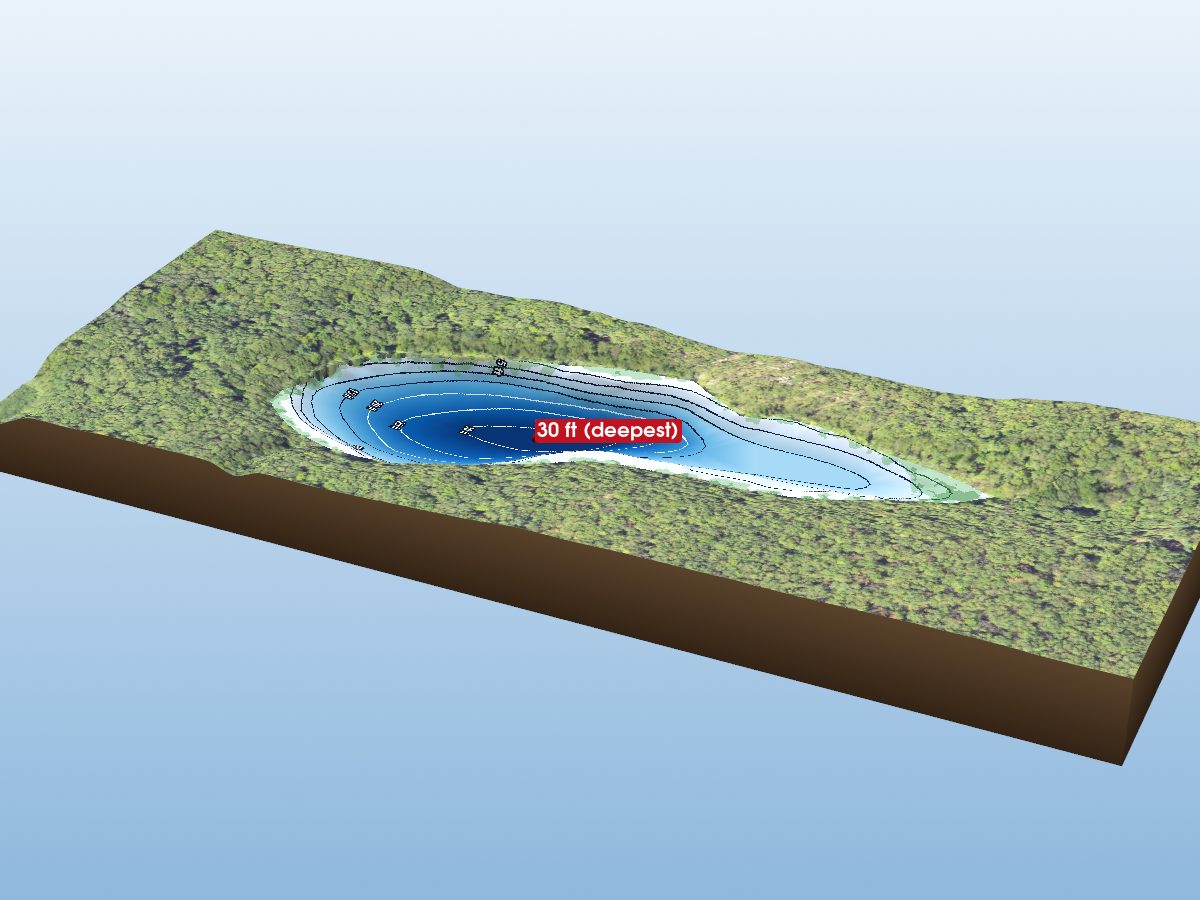 Depth map of Condon Lake