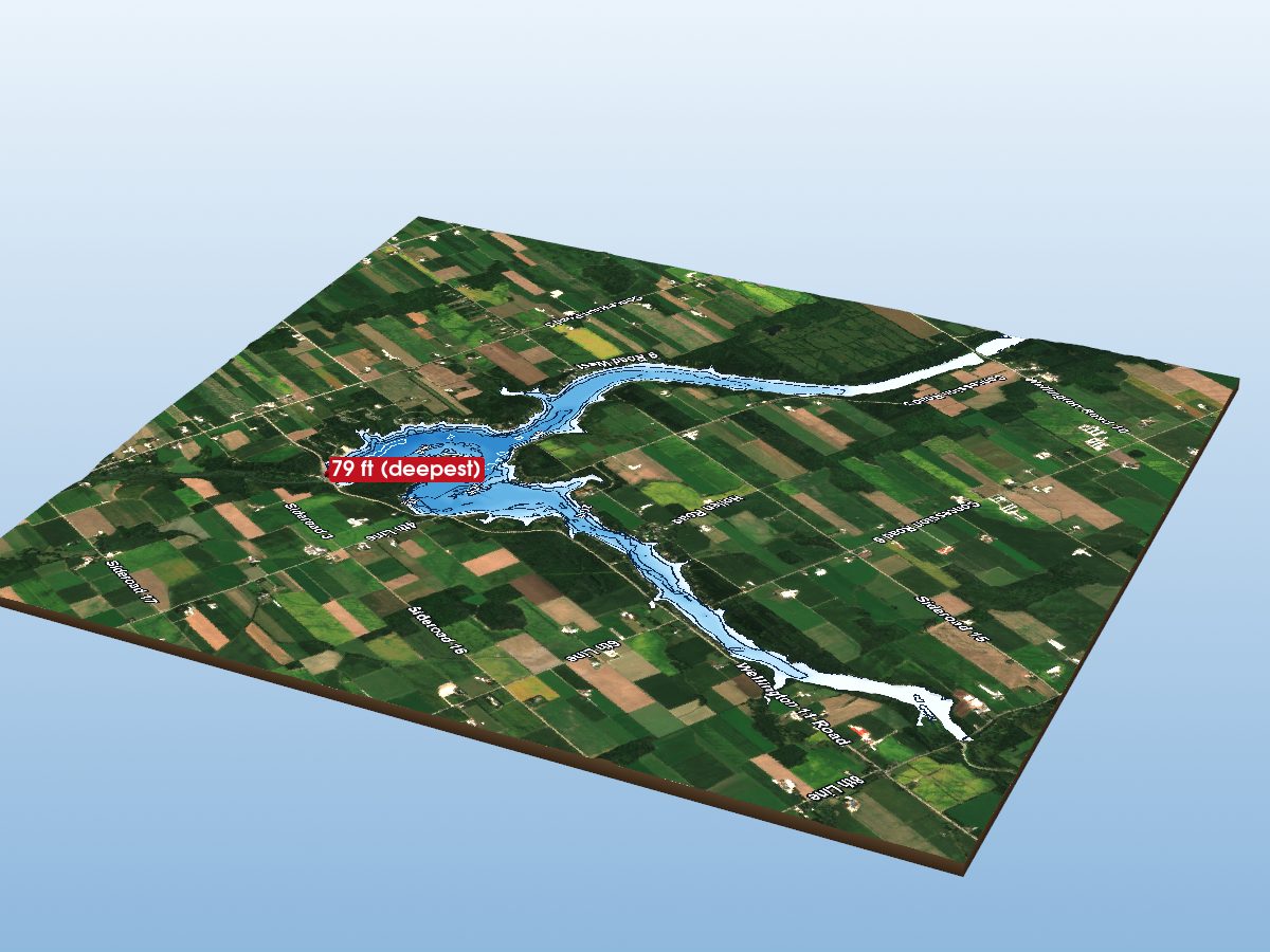 Depth map of Conestogo Lake