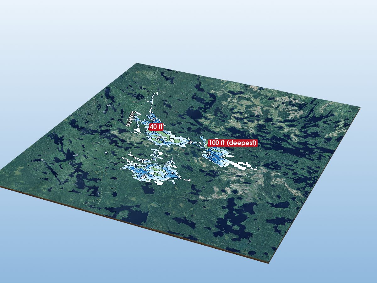 Depth map of Confederation Lake