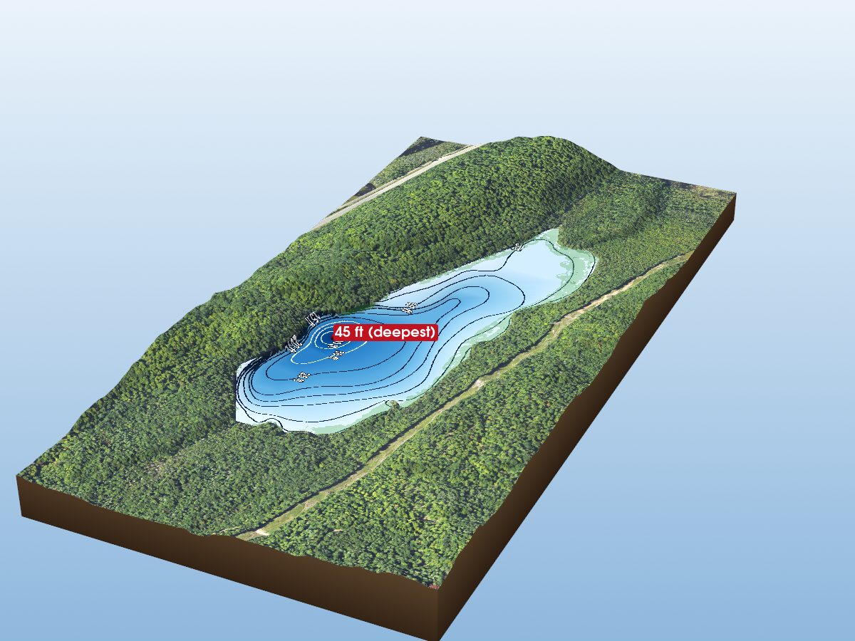 Depth map of Coon Lake