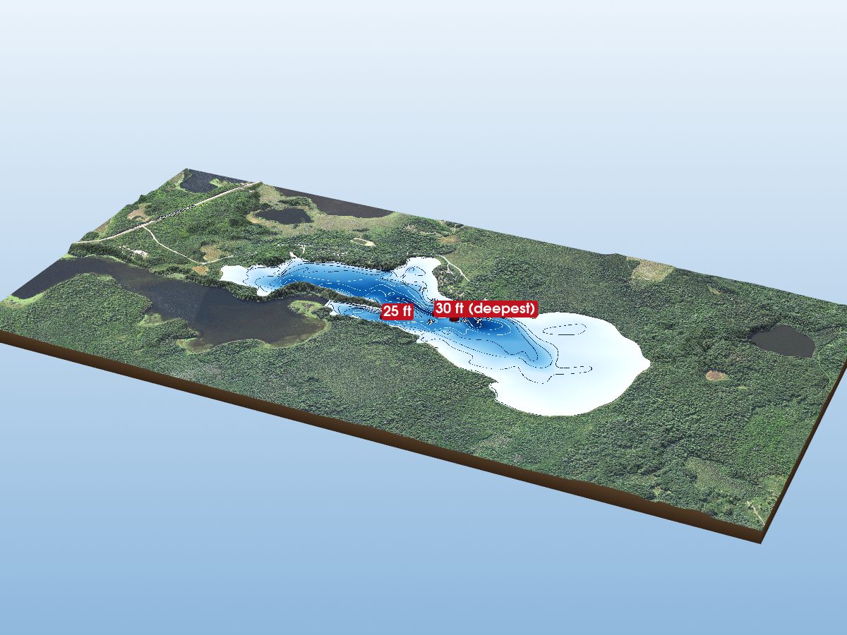Depth map of Coon-Sandwick Lake (Coon)