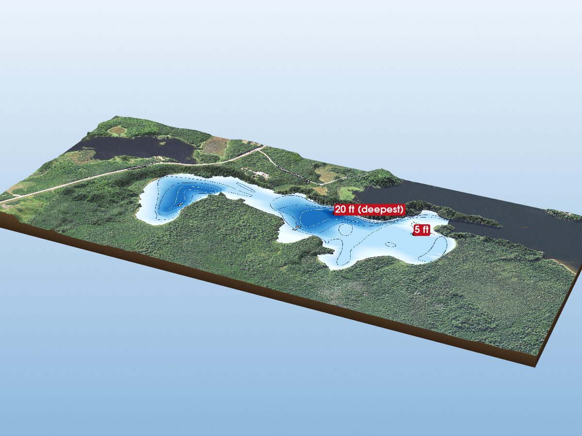 Depth map of Coon-Sandwick Lake (Sand)