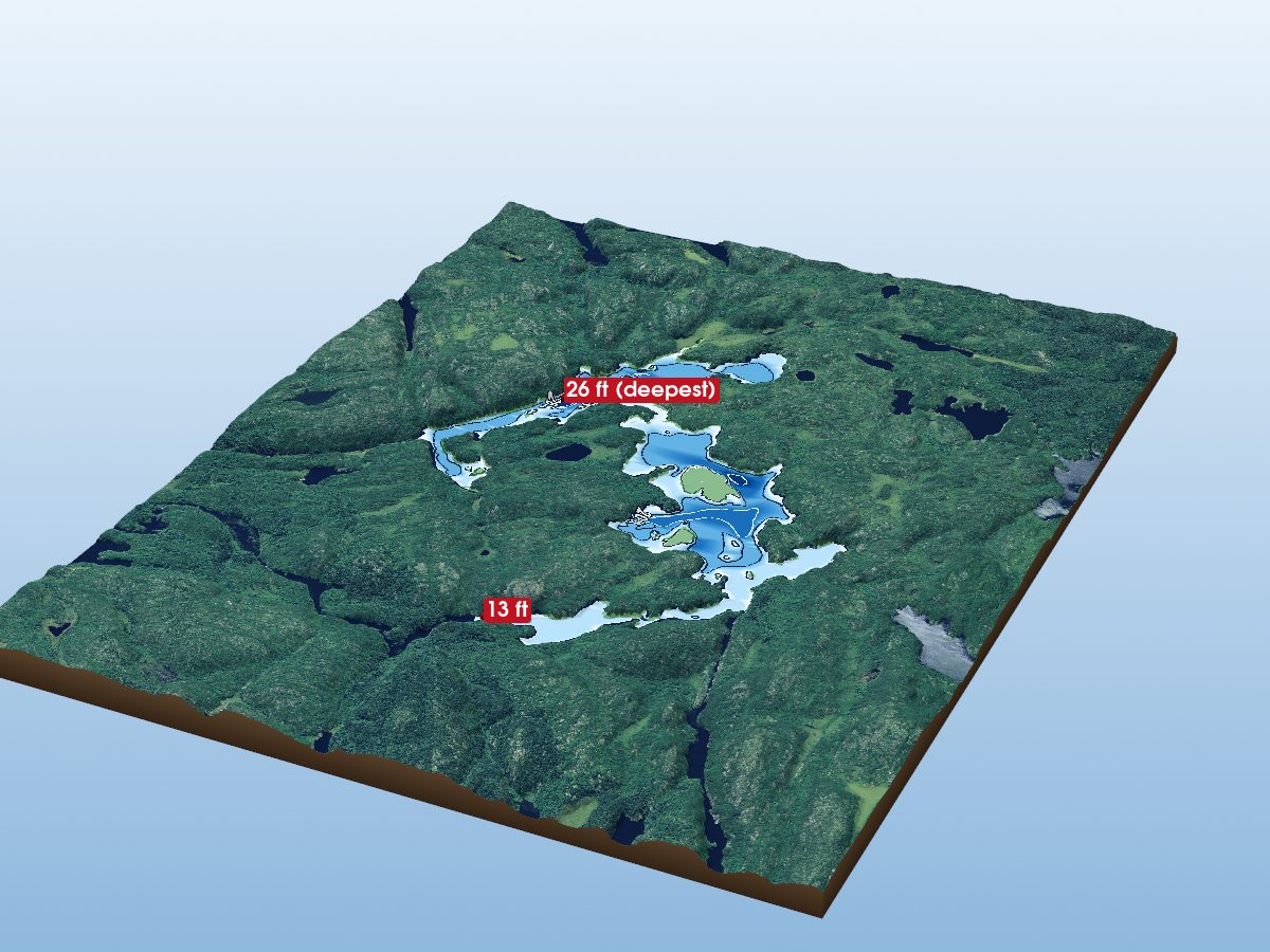 Depth map of Cornelius Lake