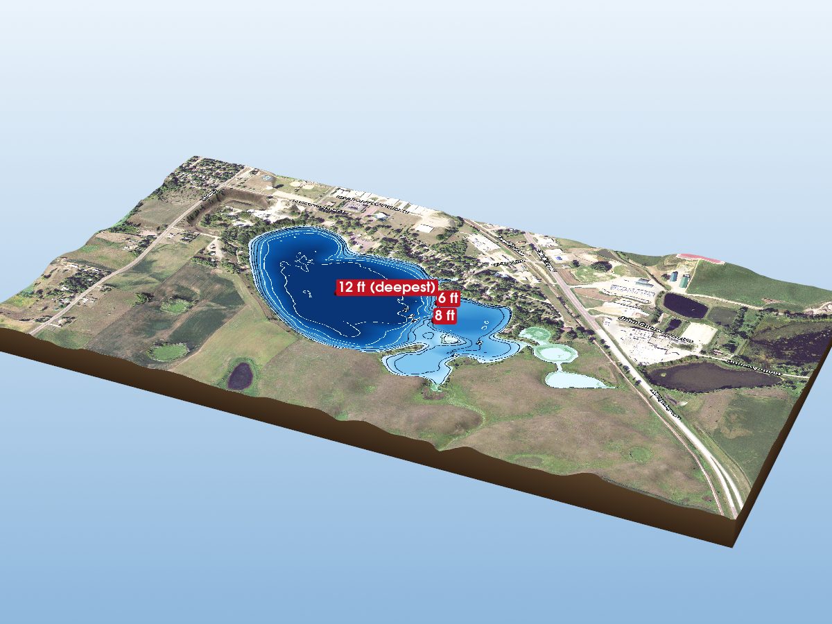 Depth map of Cottonwood Lake