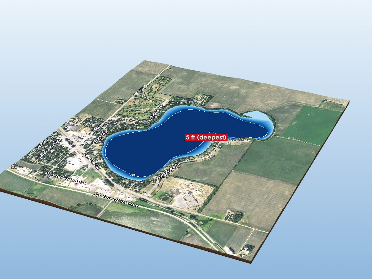 Depth map of Cottonwood Lake