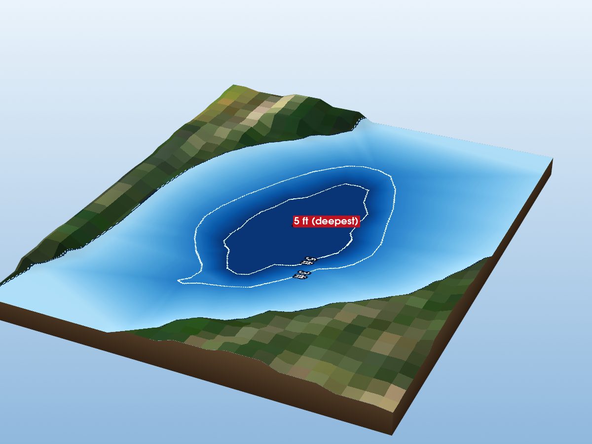 Depth map of Cowan's Lake