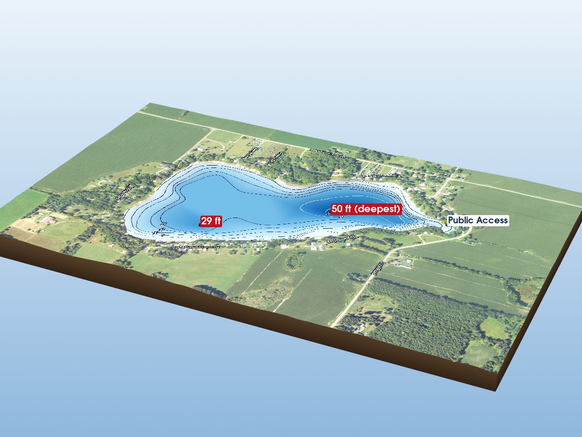 Depth map of Cowden Lake