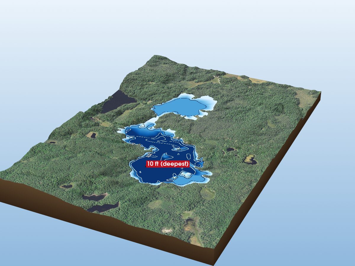 Depth map of Coxey Pond